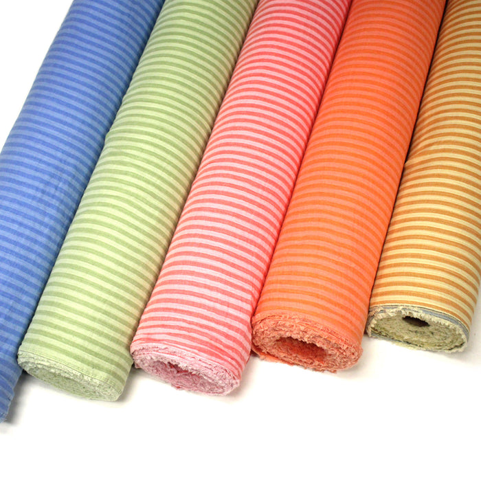 Tissu double gaze coton RAYURES recto verso : nombreuses couleurs ! OEKO - TEX - TissusPapi.com