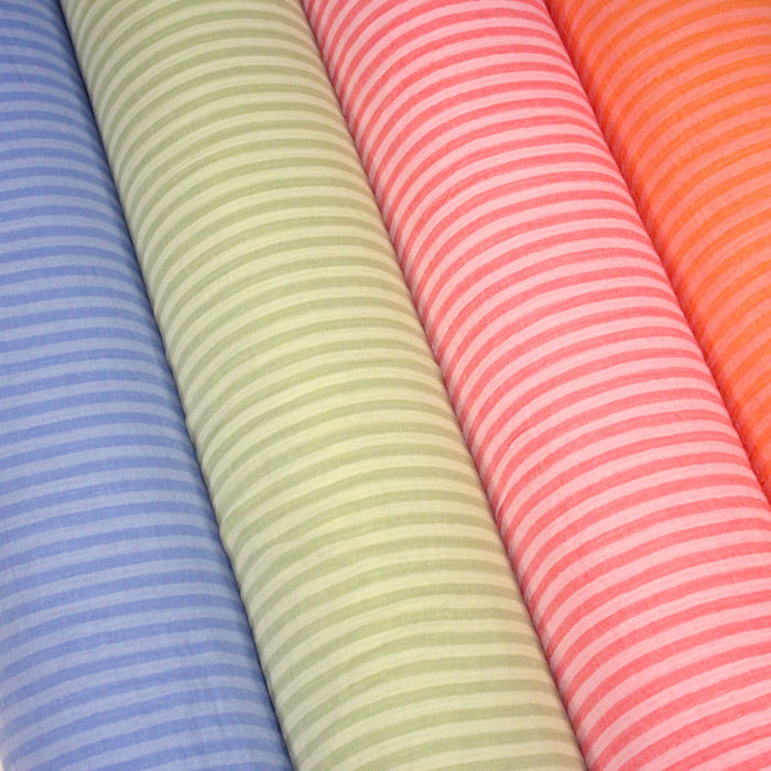 Tissu double gaze coton RAYURES recto verso : nombreuses couleurs ! OEKO - TEX - TissusPapi.com