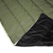 Tissu matelassé recto vert kaki, verso noir - Fabrication italienne - TissusPapi.com