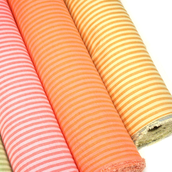 Tissu double gaze coton RAYURES recto verso : nombreuses couleurs ! OEKO - TEX - TissusPapi.com