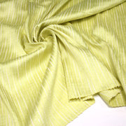 Tissu coton soie tissé rayé, trois couleurs : vert, jaune, gris - MADE IN FRANCE - TissusPapi.com