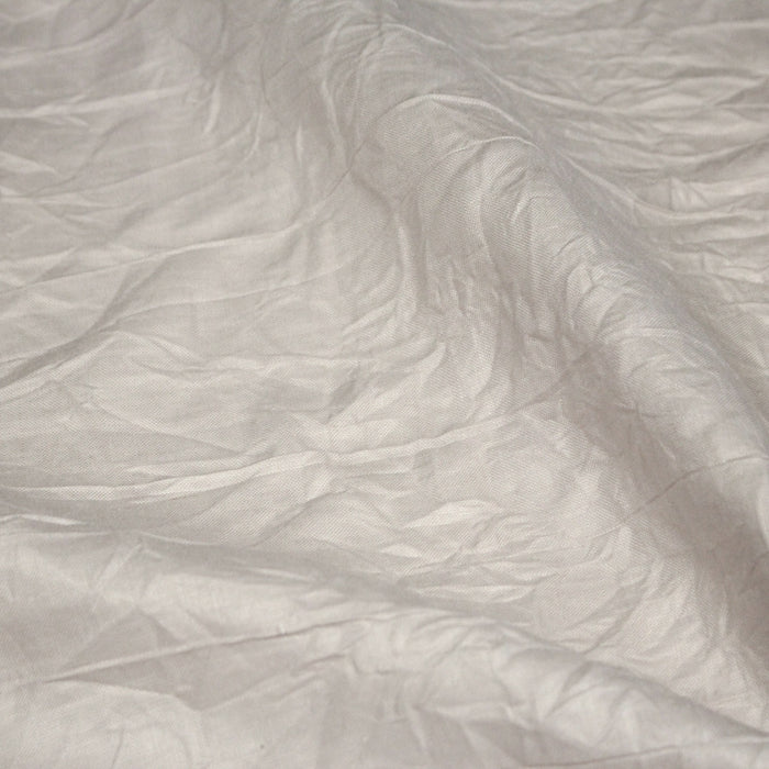 Tissu ramie froissé, fabriqué en France : blanc grisé, gris rosé, gris bleuté