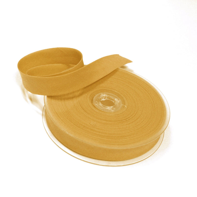Biais de coton jaune moutarde - Galette de 25 mètres - TissusPapi.com