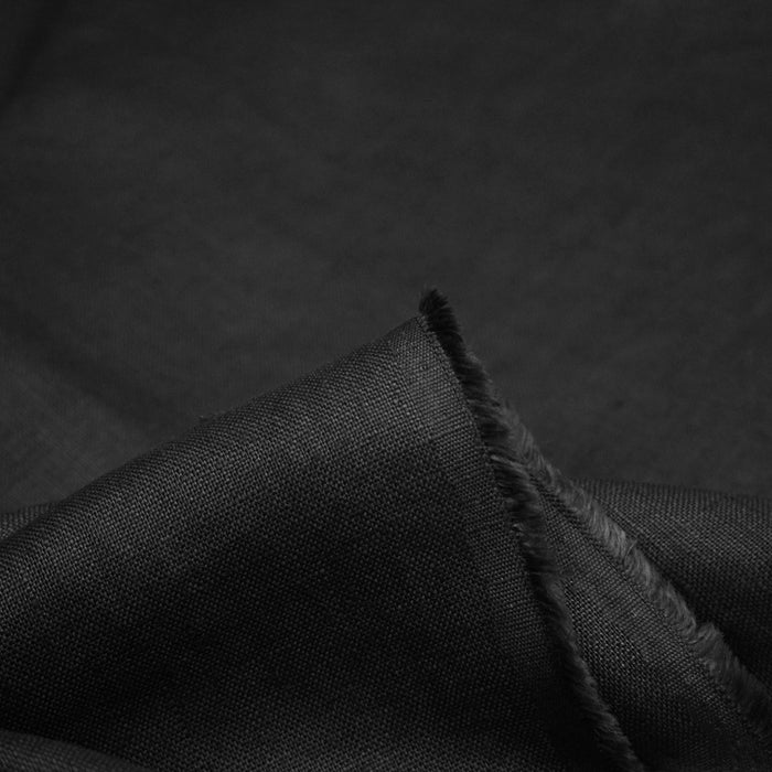 Tissu lin lavé couleur noir