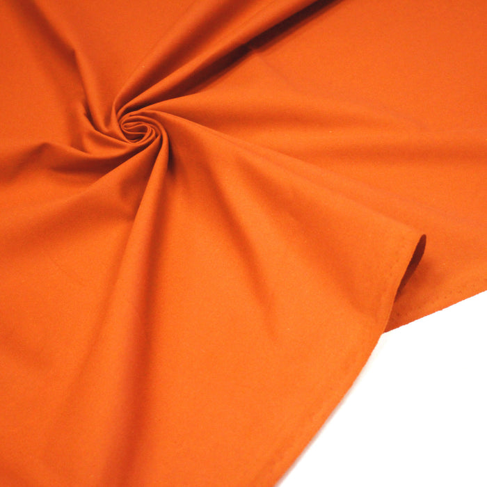 Tissu gabardine de coton LUXE - sergé de coton orange - 280gr-m2 - Fabrication française - Oeko-Tex