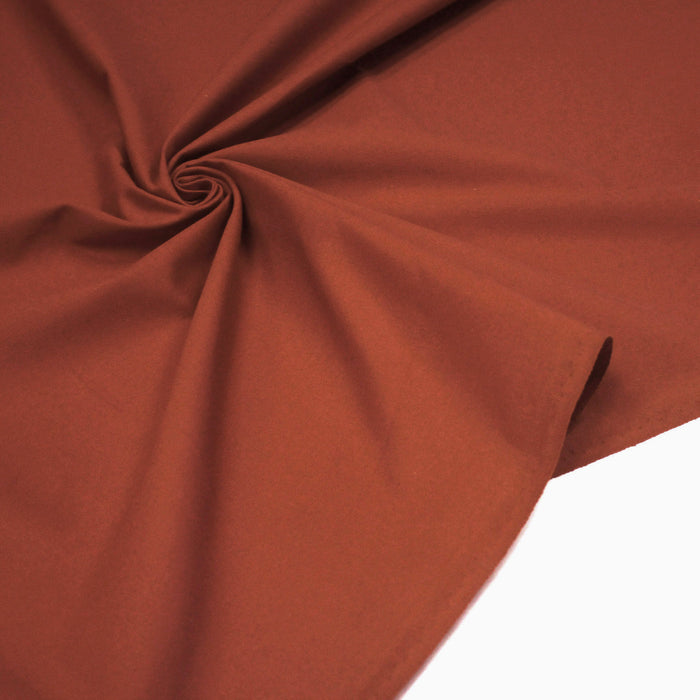 Tissu sergé de coton LUXE orange Terracotta - Fabrication française - OEKO-TEX