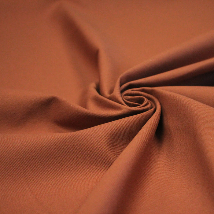 Tissu sergé de coton LUXE orange rouille - Fabrication française - OEKO-TEX