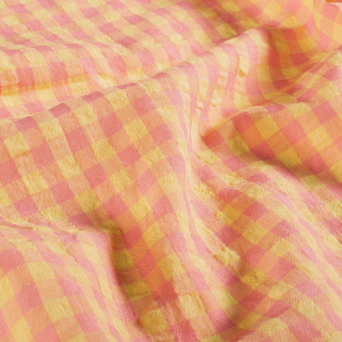 Tissu seersucker coton Vichy : nombreuses couleurs estivales ! - STANDARD 100 OEKO - TEX - TissusPapi.com