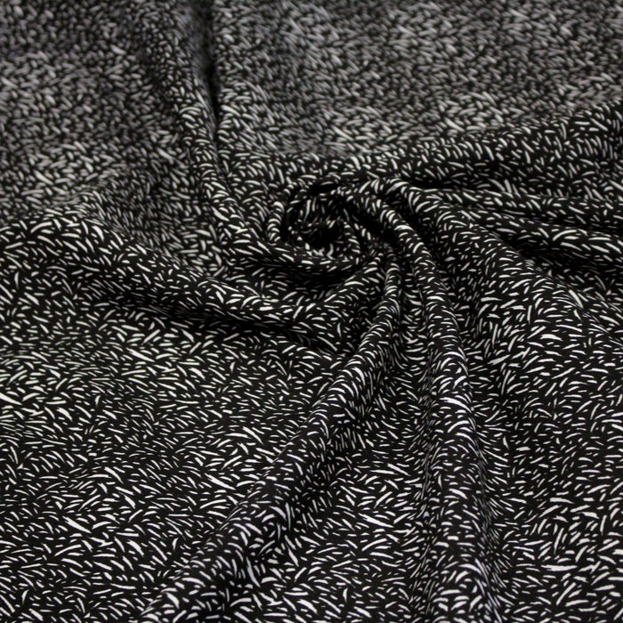 Tissu popeline de viscose faux-uni noir & blanc - Fabrication française - OEKO-TEX