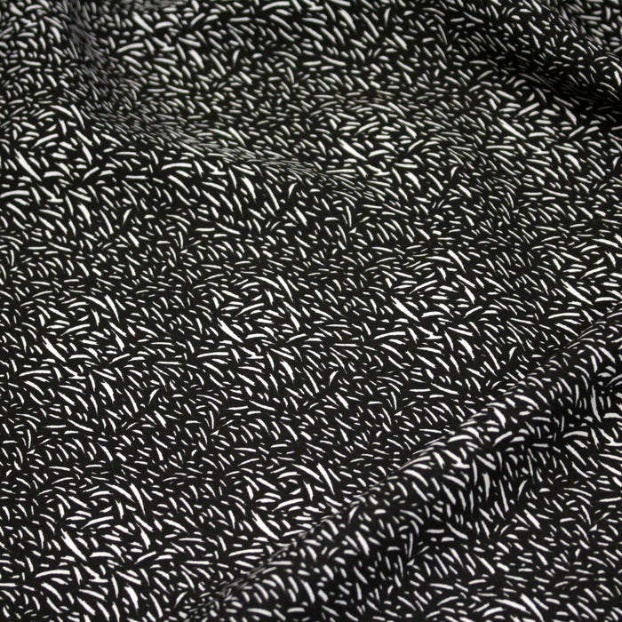 Tissu popeline de viscose faux-uni noir & blanc - Fabrication française - OEKO-TEX