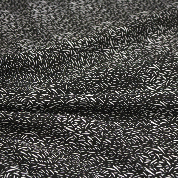 Tissu popeline de viscose faux-uni noir & blanc - Fabrication française - OEKO-TEX