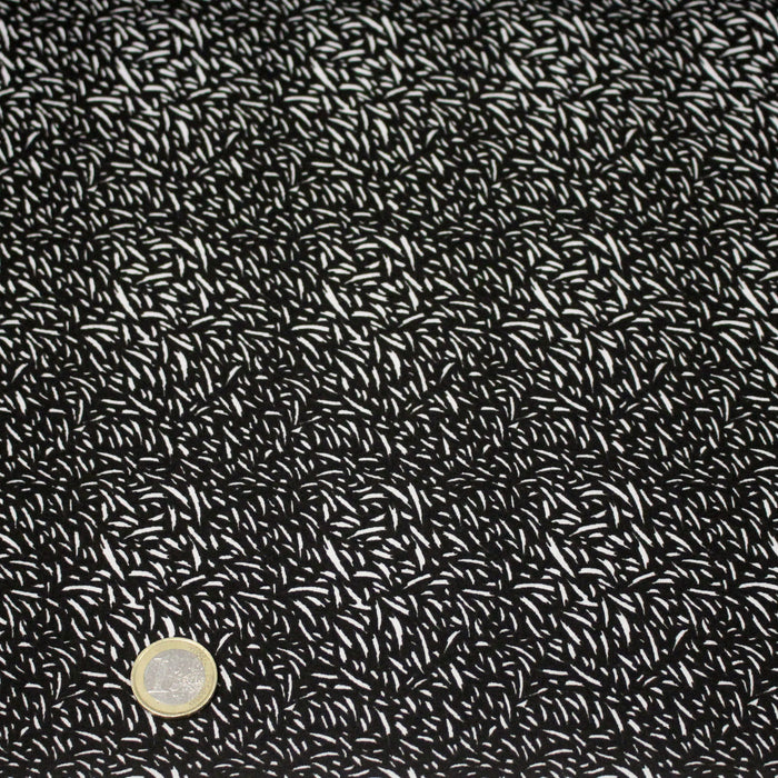 Tissu popeline de viscose faux-uni noir & blanc - Fabrication française - OEKO-TEX