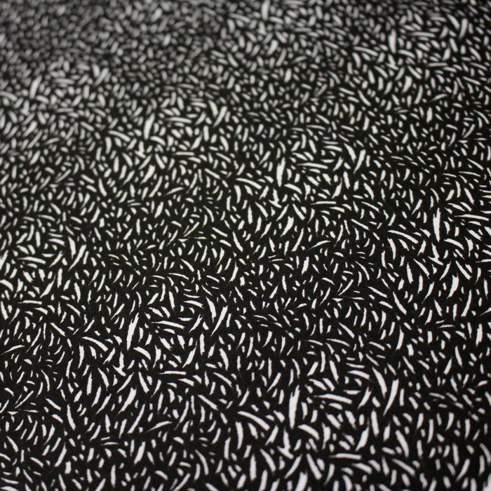 Tissu popeline de viscose faux-uni noir & blanc - Fabrication française - OEKO-TEX