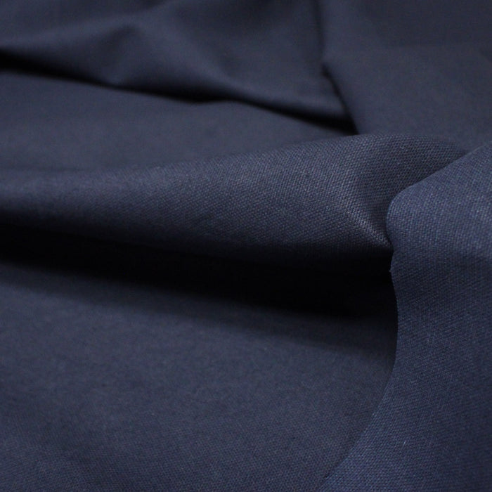 Tissu demi natté Bleu Prusse 100% coton - Fabrication française