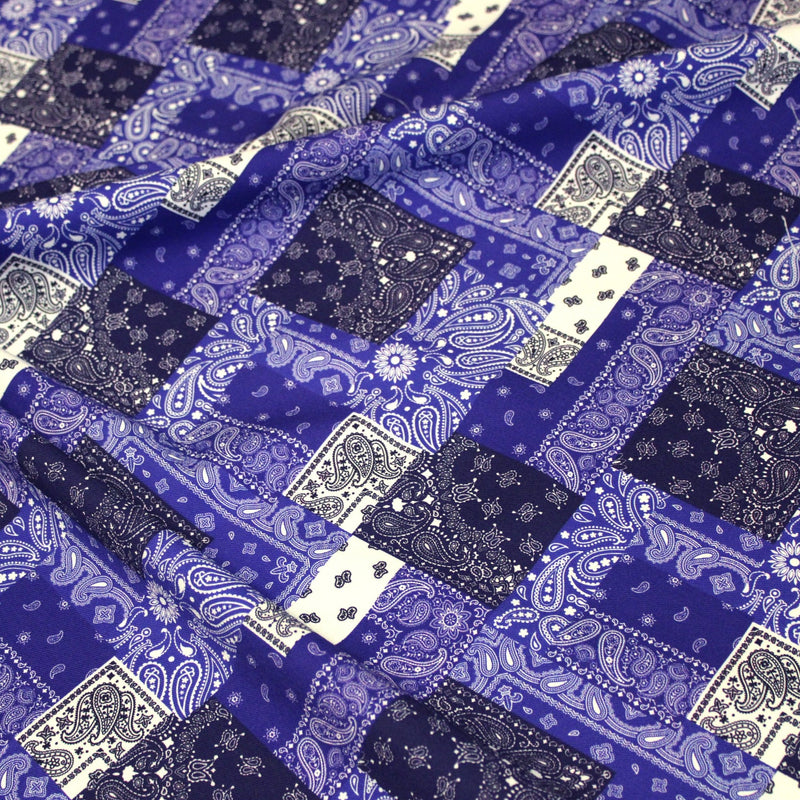 Tissu gabardine coton imprimée motif BANDANA paisley : nombreuses couleurs ! - OEKO-TEX STANDARD 100 - TissusPapi.com