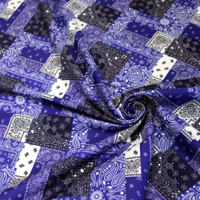 Tissu gabardine coton imprimée motif BANDANA paisley : nombreuses couleurs ! - OEKO-TEX STANDARD 100 - TissusPapi.com
