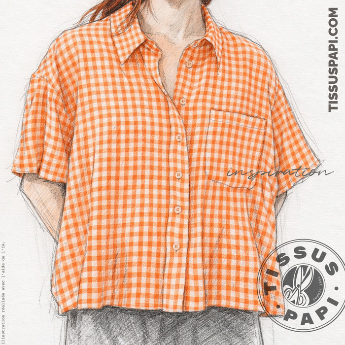 Tissu seersucker coton Vichy : nombreuses couleurs estivales et fluo ! - STANDARD 100 OEKO - TEX - TissusPapi.com