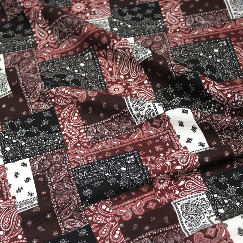 Tissu gabardine coton imprimée motif BANDANA paisley : nombreuses couleurs ! - OEKO-TEX STANDARD 100 - TissusPapi.com