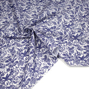 Tissu Toile de Jouy bleu forêt tropicale : cotonnade ou gabardine - OEKO - TEX - TissusPapi.com