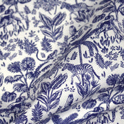Tissu Toile de Jouy bleu forêt tropicale : cotonnade ou gabardine - OEKO - TEX - TissusPapi.com