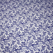 Tissu Toile de Jouy bleu forêt tropicale : cotonnade ou gabardine - OEKO - TEX - TissusPapi.com