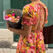 Tissu gabardine coton imprimée fleuri Vintage jaune, rouge, rose - OEKO - TEX STANDARD 100 - TissusPapi.com