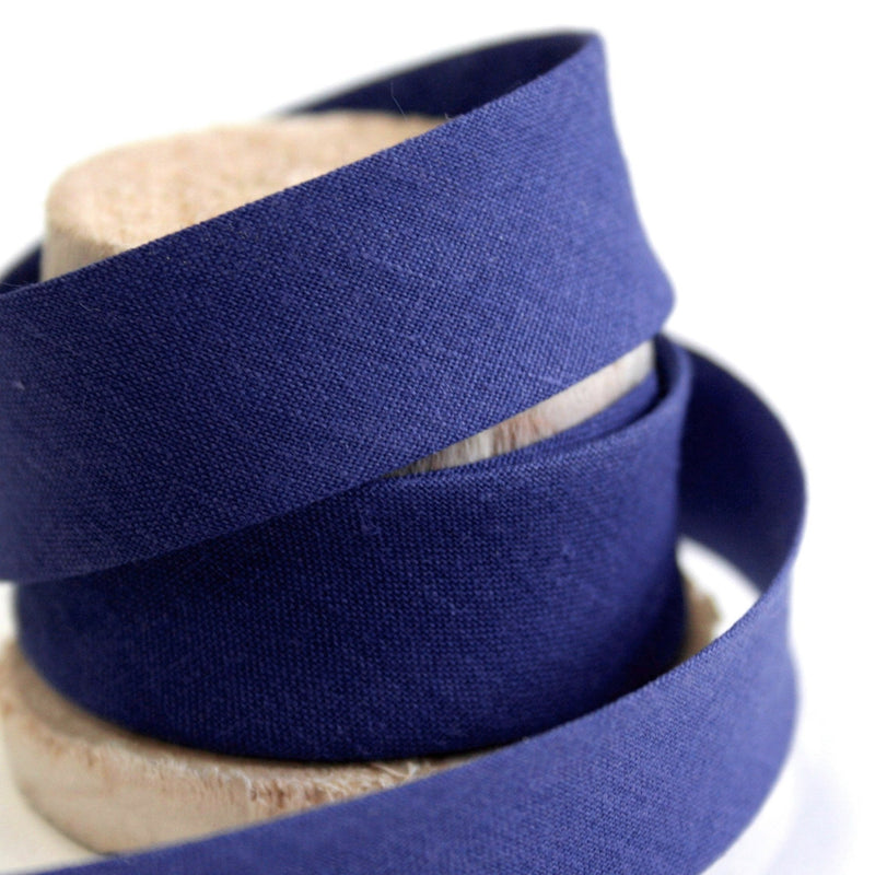 Biais de coton uni BLEU INDIGO - TissusPapi.com