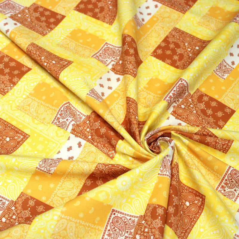 Tissu gabardine coton imprimée motif BANDANA paisley : nombreuses couleurs ! - OEKO-TEX STANDARD 100 - TissusPapi.com