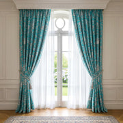 Tissu coton épais TOILE DE JOUY LES AMOURS, bleu, grande largeur 280cm - TissusPapi.com