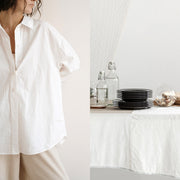 Tissu de lin blanc cassé - TissusPapi.com