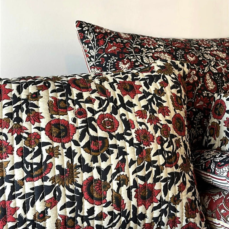 Tissu matelassé coton indien, motif traditionnel floral : nombreuses couleurs et fleuris au choix! - TissusPapi.com