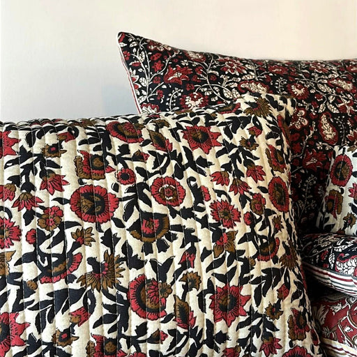 Tissu matelassé coton indien, motif traditionnel floral : nombreuses couleurs et fleuris au choix! - TissusPapi.com