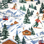 Tissu cotonnade Ski, chalets et montagnes enneigées - OEKO - TEX STANDARD 100 - TissusPapi.com