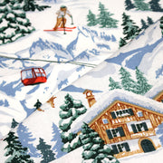 Tissu cotonnade Ski, chalets et montagnes enneigées - OEKO - TEX STANDARD 100 - TissusPapi.com