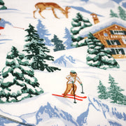 Tissu cotonnade Ski, chalets et montagnes enneigées - OEKO - TEX STANDARD 100 - TissusPapi.com