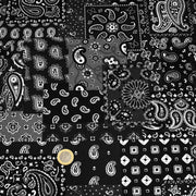 Tissu cotonnade, motif BANDANA paisley : rouge / bleu / vert / noir - OEKO - TEX STANDARD 100 - TissusPapi.com
