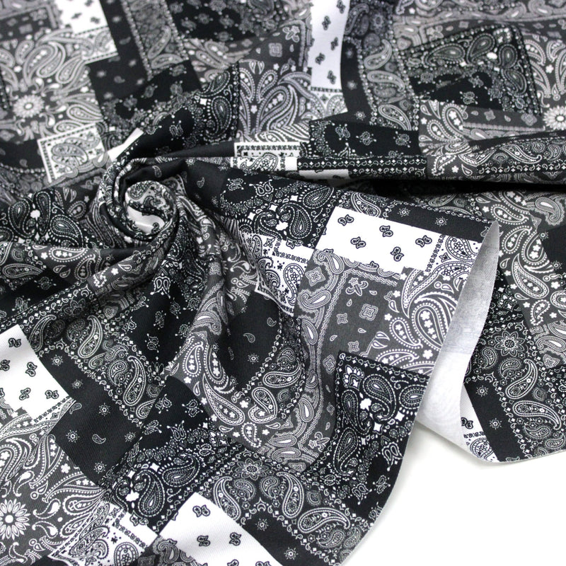 Tissu gabardine coton imprimée motif BANDANA paisley : nombreuses couleurs ! - OEKO-TEX STANDARD 100 - TissusPapi.com