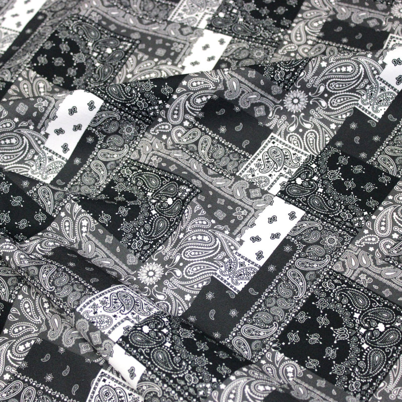 Tissu gabardine coton imprimée motif BANDANA paisley : nombreuses couleurs ! - OEKO-TEX STANDARD 100 - TissusPapi.com