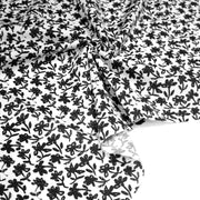 Tissu cotonnade aux fleurs japonaise & dessins à l'encre de Chine : rouge, noir, bleu - OEKO - TEX - TissusPapi.com