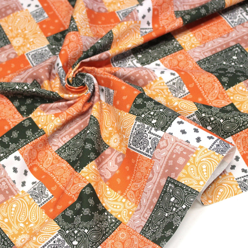 Tissu gabardine coton imprimée motif BANDANA paisley : nombreuses couleurs ! - OEKO-TEX STANDARD 100 - TissusPapi.com