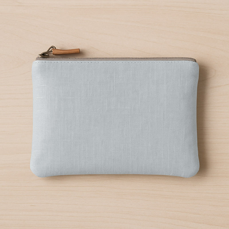 Tissu lin enduit : bleu de Jouy, gris blanc - OEKO - TEX - TissusPapi.com