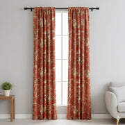 Tissu coton épais TOILE DE JOUY "LES AMERINDIENS", rouille rouge & écru - TissusPapi.com