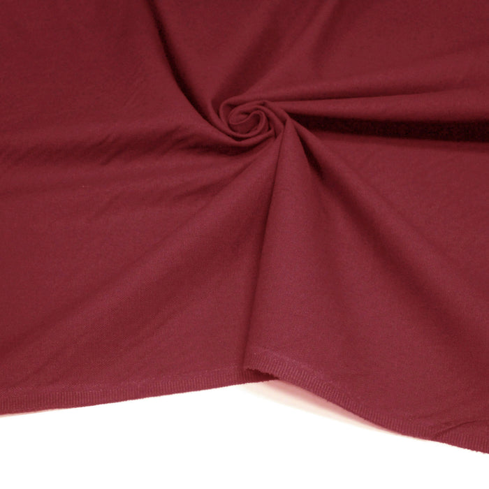 Tissu demi natté Rouge cardinal 100% coton - Fabrication française