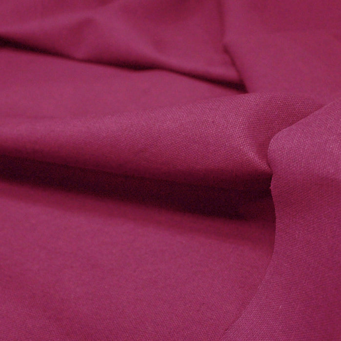 Tissu demi natté Rose fuchsia 100% coton - Fabrication française