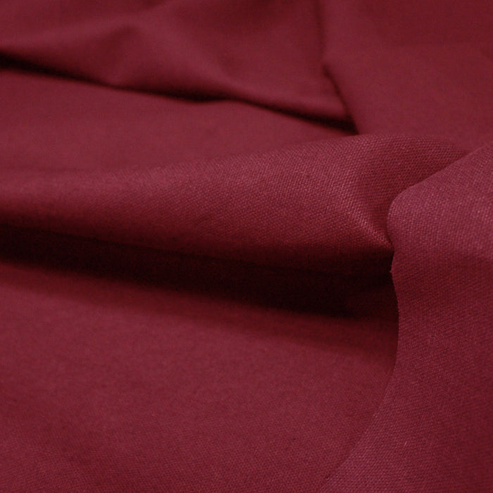 Tissu demi natté Rouge cardinal 100% coton - Fabrication française