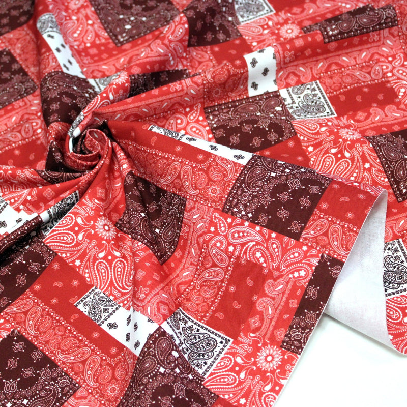 Tissu gabardine coton imprimée motif BANDANA paisley : nombreuses couleurs ! - OEKO-TEX STANDARD 100 - TissusPapi.com