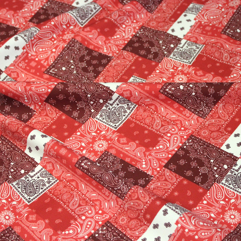 Tissu gabardine coton imprimée motif BANDANA paisley : nombreuses couleurs ! - OEKO-TEX STANDARD 100 - TissusPapi.com