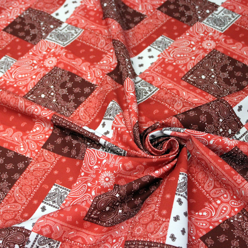 Tissu gabardine coton imprimée motif BANDANA paisley : nombreuses couleurs ! - OEKO-TEX STANDARD 100 - TissusPapi.com