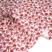 Tissu cotonnade aux fleurs japonaise & dessins à l'encre de Chine : rouge, noir, bleu - OEKO - TEX - TissusPapi.com