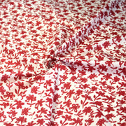 Tissu cotonnade aux fleurs japonaise & dessins à l'encre de Chine : rouge, noir, bleu - OEKO - TEX - TissusPapi.com